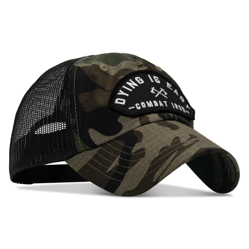 Load image into Gallery viewer, Dying Is Easy Arched Patch Tactical Ripstop Mesh Snapback Hat