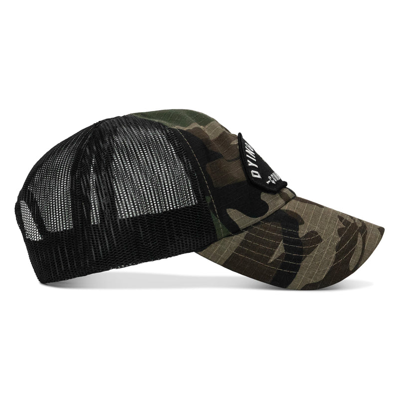 Load image into Gallery viewer, Dying Is Easy Arched Patch Tactical Ripstop Mesh Snapback Hat