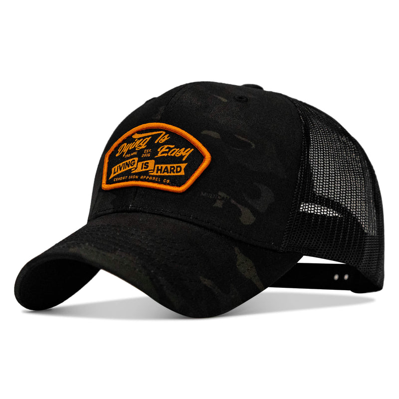 Load image into Gallery viewer, Dying Is Easy, Living Is Hard Patch Snapback