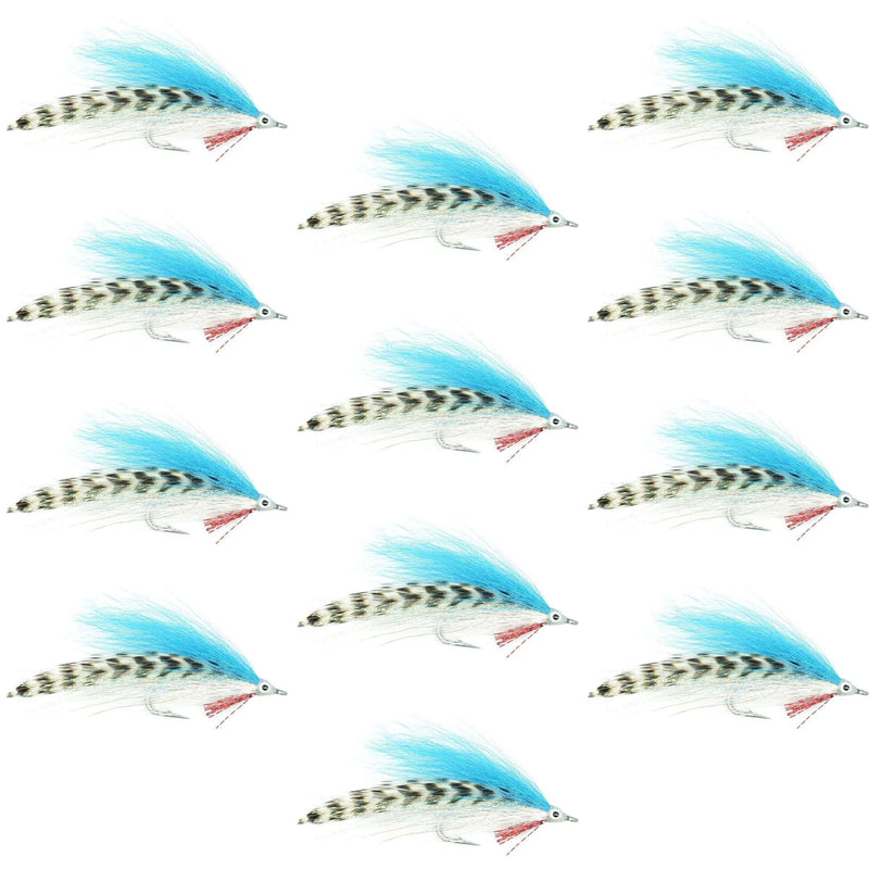 Load image into Gallery viewer, Lefty's Deceiver Saltwater Streamer - Blue/White/Grizzly - 12 Flies Size 1/0