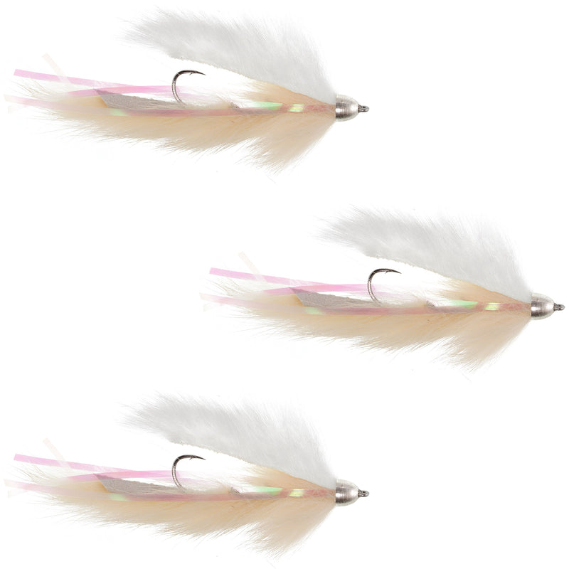 Load image into Gallery viewer, Dolly Llama Stinger Streamer Flies - 3 Flesh and Cream Size 4