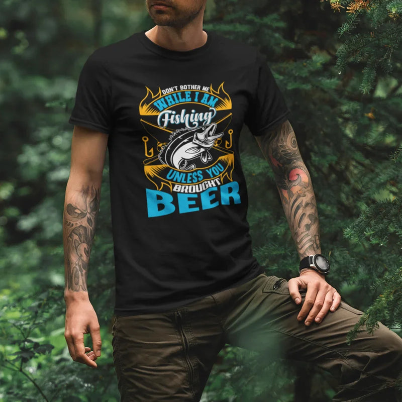 Load image into Gallery viewer, Don't Bother Me While I'm Fishing Man T-Shirt