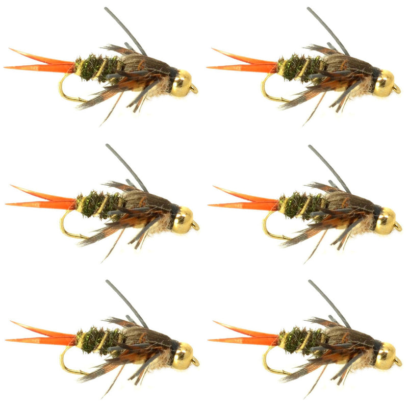 Load image into Gallery viewer, Double Bead Twenty Incher Nymph Fly Fishing Flies - 6 Flies Hook Size 12