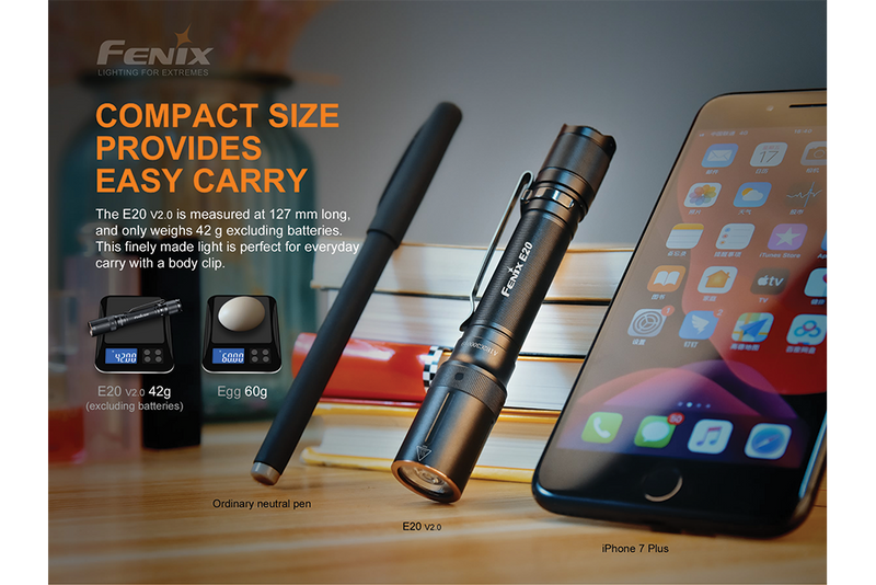 Load image into Gallery viewer, Fenix E20 V2.0 EDC Flashlight - 350 Lumens
