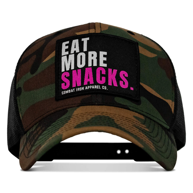 Load image into Gallery viewer, Eat More Snacks Patch Snapback Hat