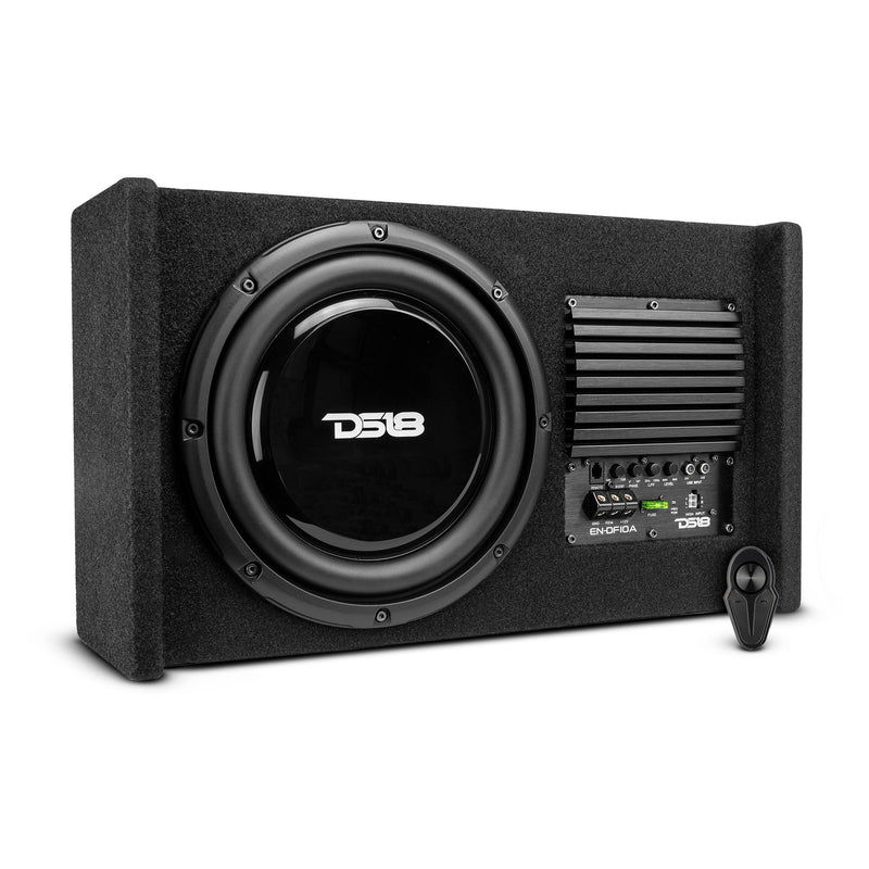 Load image into Gallery viewer, 10" Loaded Amplified Shallow Down Fire Subwoofer Enclosure 250 Watts Rms
