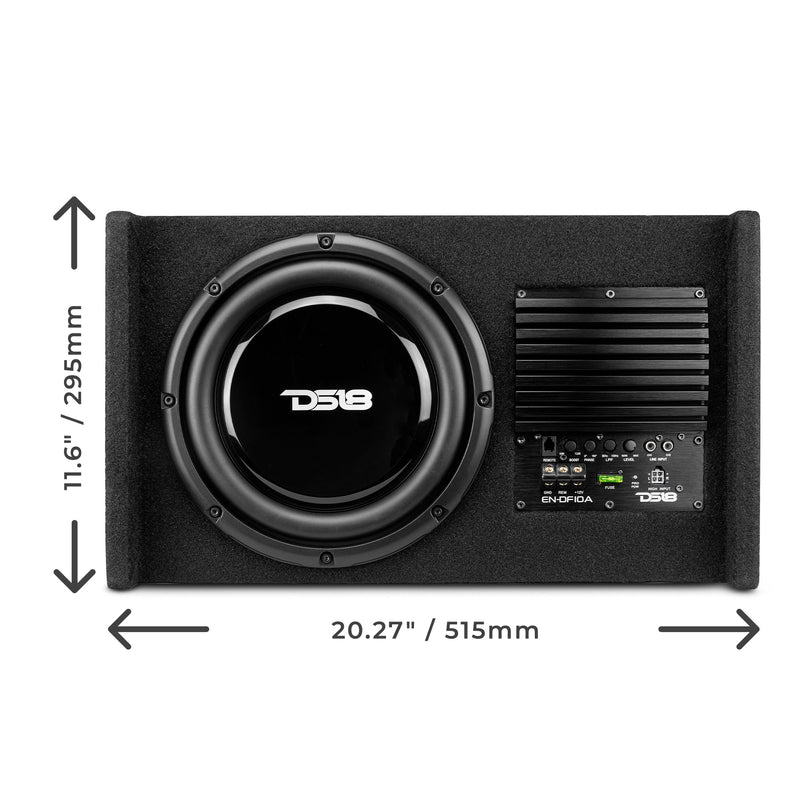 Load image into Gallery viewer, 10" Loaded Amplified Shallow Down Fire Subwoofer Enclosure 250 Watts Rms