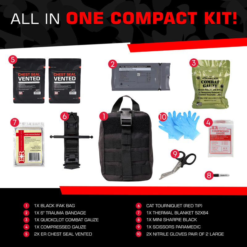 Load image into Gallery viewer, Premium Trauma IFAK Compact Kit with CAT Tourniquet & Chest Seals