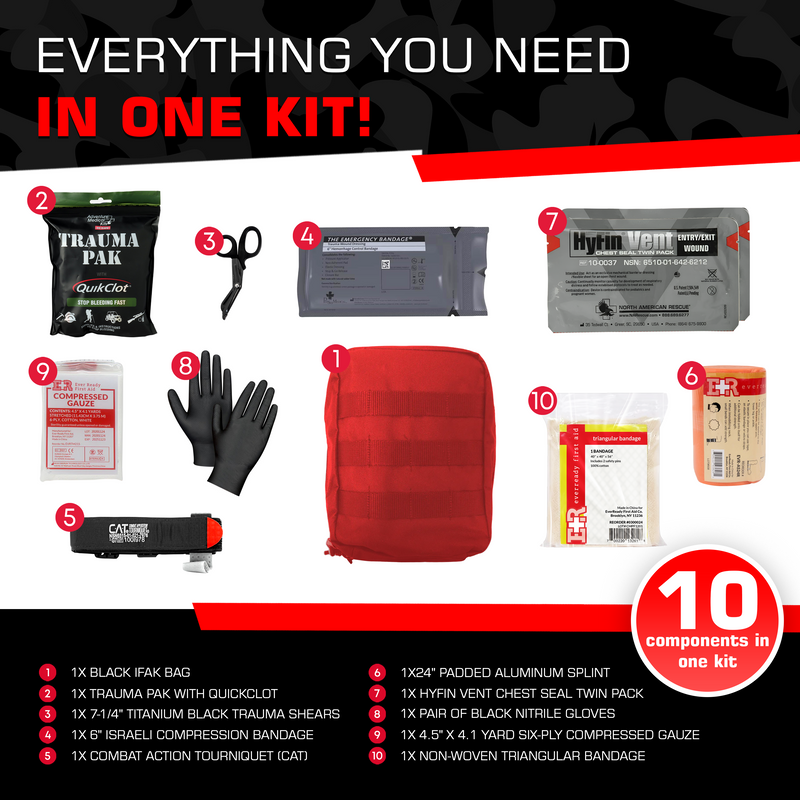 Load image into Gallery viewer, Premium IFAK Kit - Trauma Pak, CAT Tourniquet, Hyfin Chest Seal