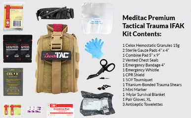 Load image into Gallery viewer, Premium Tactical IFAK Kit w Rip-Away Velcro, SOF Tourniquet & CELOX