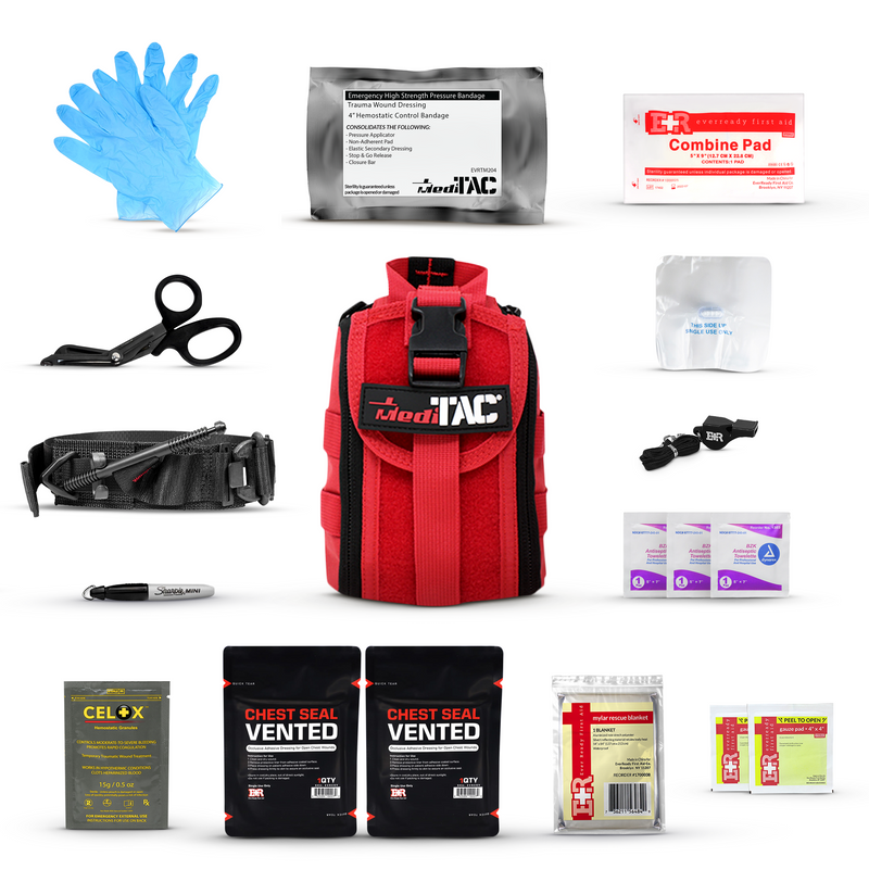 Load image into Gallery viewer, Premium Tactical IFAK Kit w Rip-Away Velcro, SOF Tourniquet & CELOX