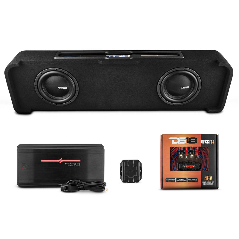 Load image into Gallery viewer, Chevy Silverado Down Firing Loaded Subwoofer Enclosure with Dream LED Lights, Amplifier and Wiring Kit