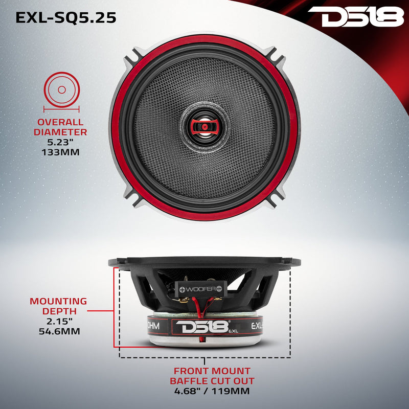 Load image into Gallery viewer, EXL 5.25" 2-Way Coaxial Speaker with Fiber Glass Cone | 80W RMS 3-Ohm