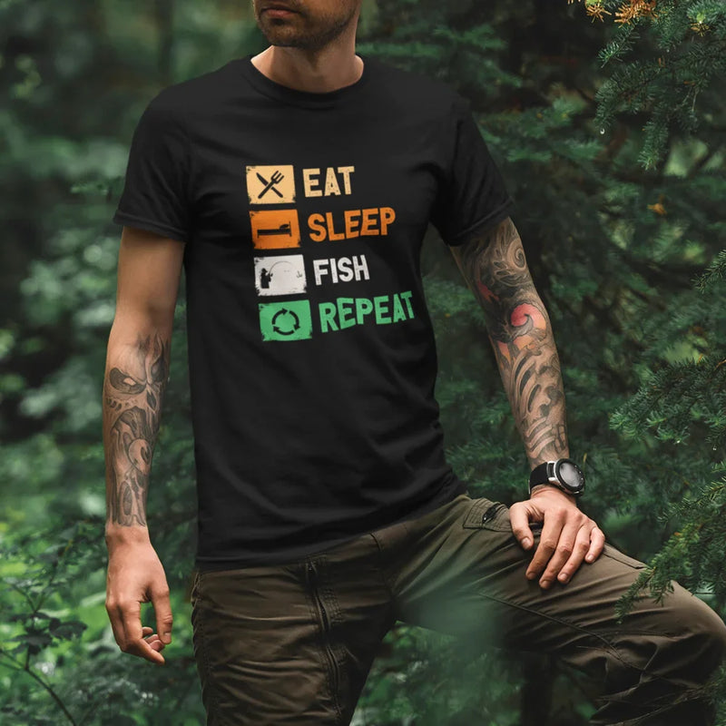 Load image into Gallery viewer, Eat Sleep Fishing Repeat Man T-Shirt