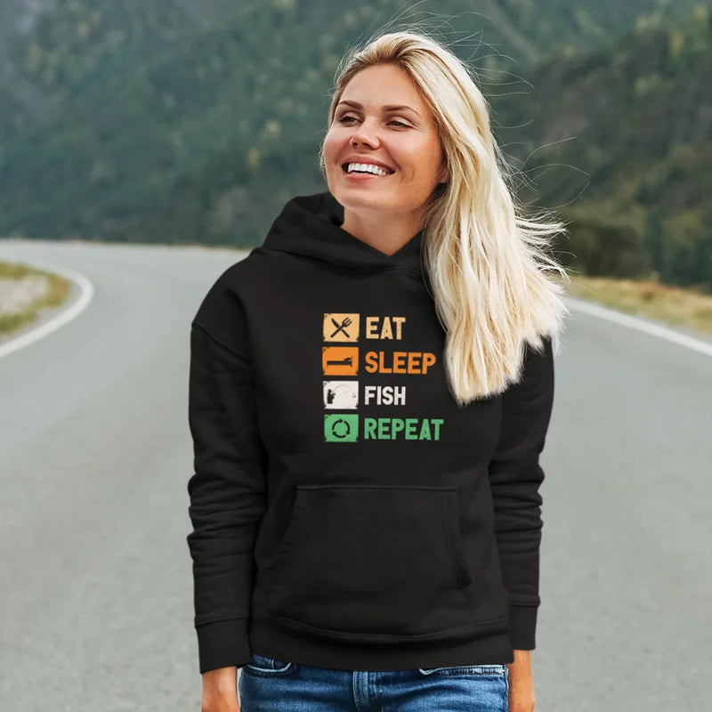 Load image into Gallery viewer, Eat Sleep Fishing Repeat Unisex Hoodie