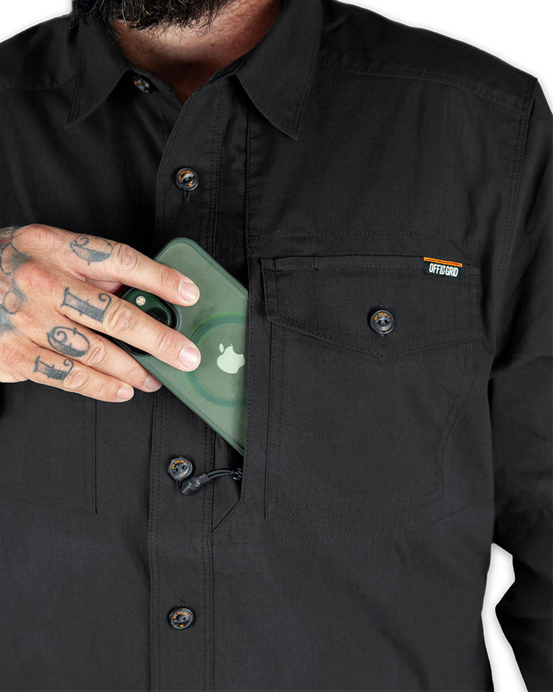 Load image into Gallery viewer, Echo Bravo LS Shirt - Vintage Black