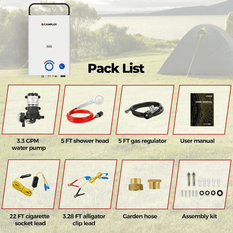 Load image into Gallery viewer, Camplux First F10 Pro LPG Camping Water Heater Pump Kit