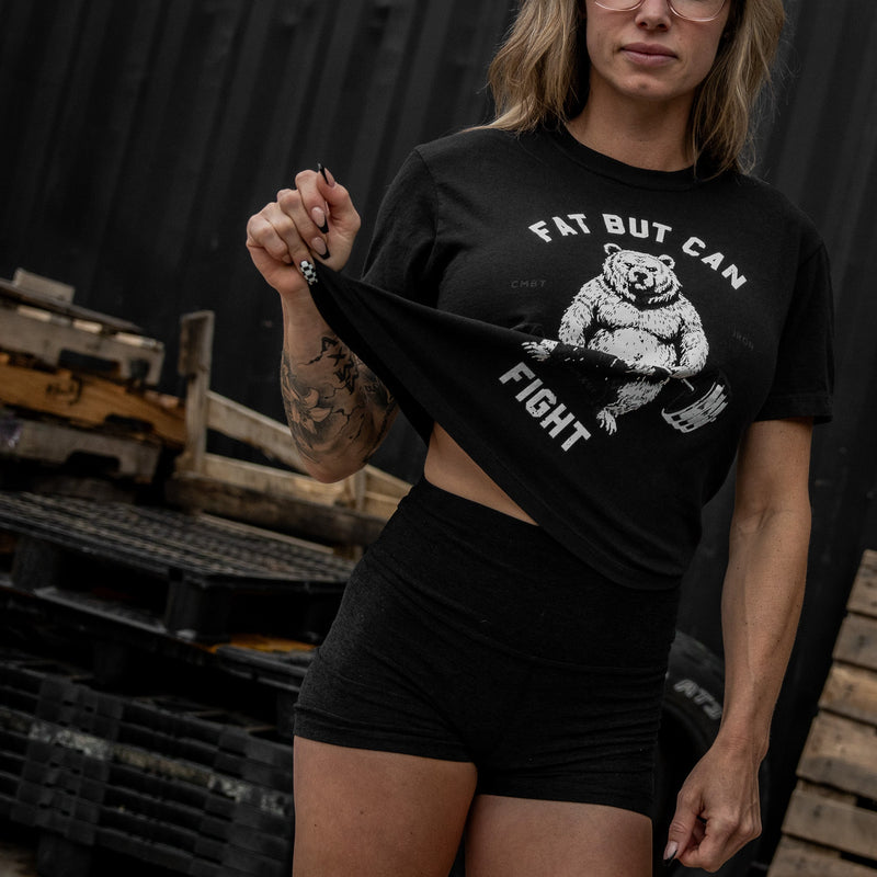 Load image into Gallery viewer, Fat But Can Fight Women's Crop Heavyweight Tee