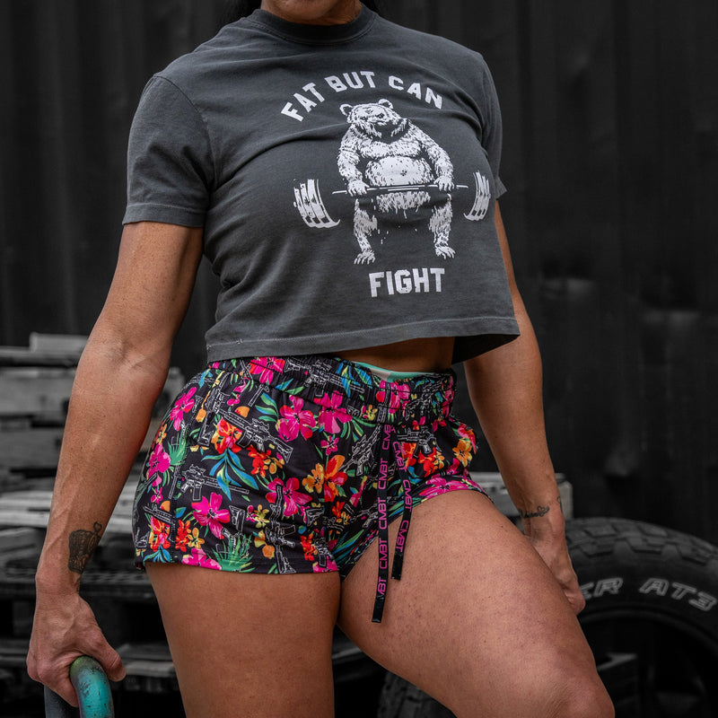 Load image into Gallery viewer, Fat But Can Fight Women's Crop Heavyweight Tee