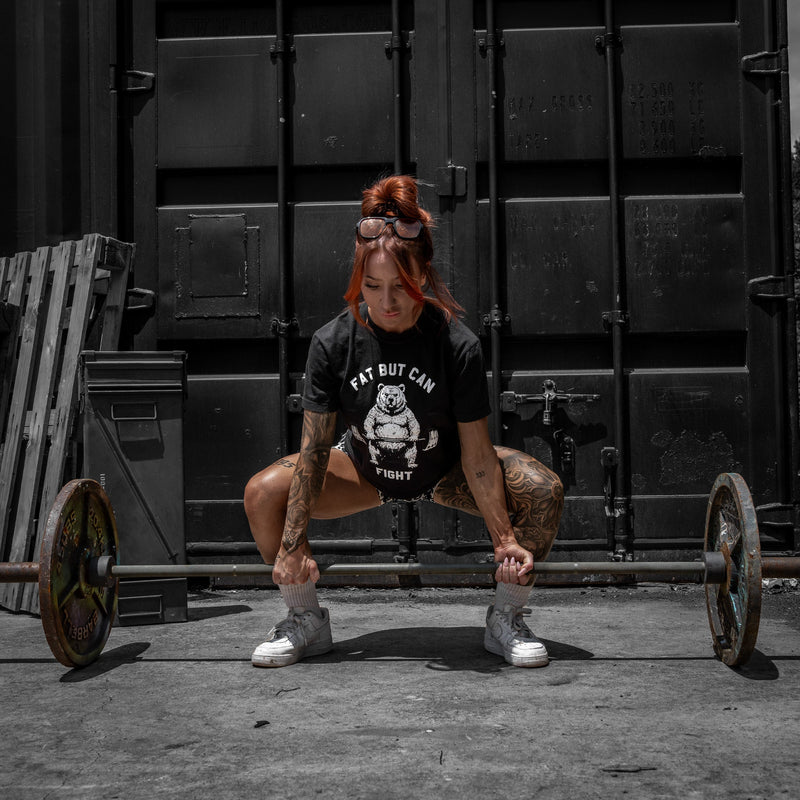 Load image into Gallery viewer, Fat But Can Fight Women's Crop Heavyweight Tee