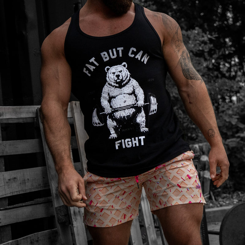 Load image into Gallery viewer, Fat But Can Fight Bear Men's Tank Top