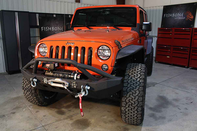 Load image into Gallery viewer, Fishbone Offroad Winch Bumper for 2007-2018 Jeep Wrangler FB22003