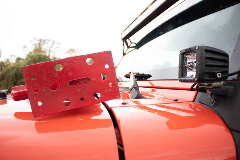 Load image into Gallery viewer, Fishbone Offroad Hi-Lift Jack Hood Mount for 2007 & Up Jeep Wrangler/Gladiator FB31317