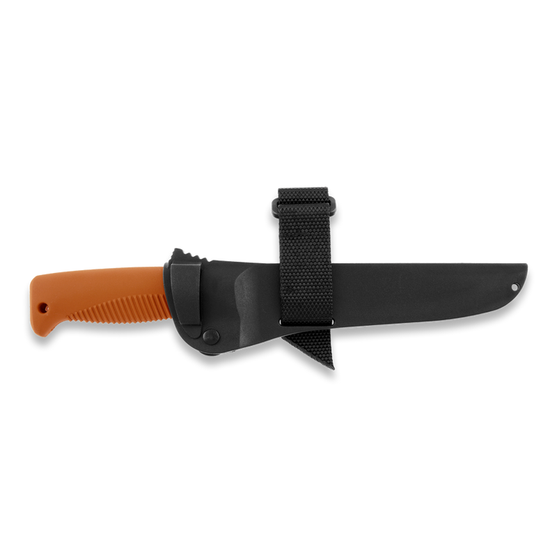 Load image into Gallery viewer, Peltonen M95 Ranger Puukko Black Cerakote Orange Handle FJP140