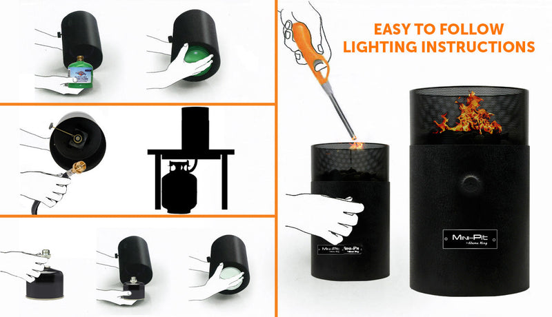 Load image into Gallery viewer, Flame King Smokeless Portable Mini Tabletop Fire Pit Dual Fuel Propane and Butane