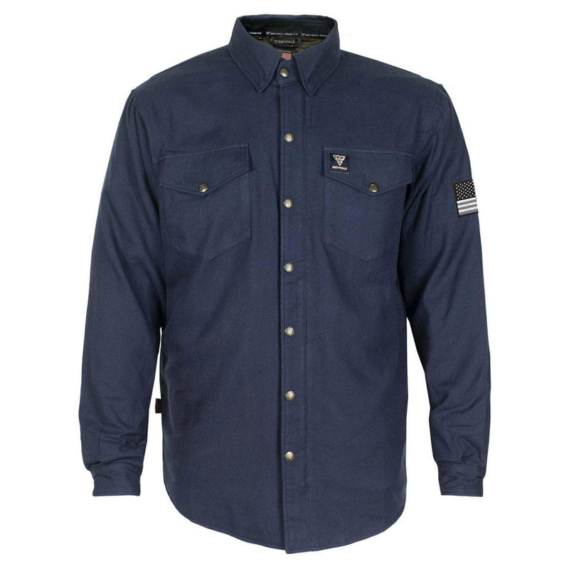 Load image into Gallery viewer, Protective Flannel Shirt - Navy Blue Solid