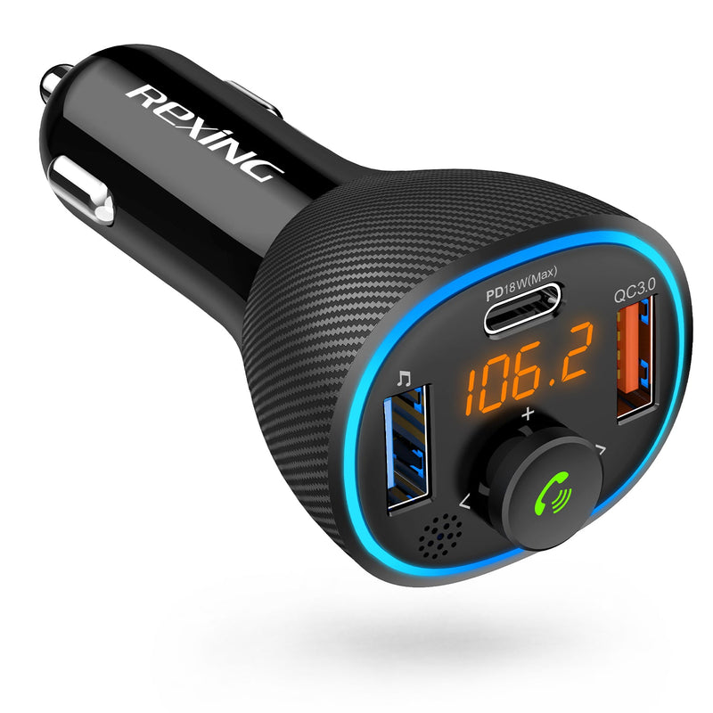 Load image into Gallery viewer, Rexing FM3 FM Transmitter Car Charger w/Bluetooth 5.0