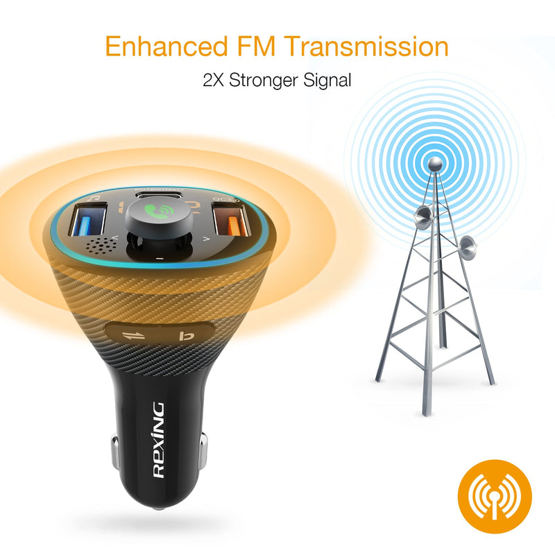 Load image into Gallery viewer, Rexing FM3 FM Transmitter Car Charger w/Bluetooth 5.0