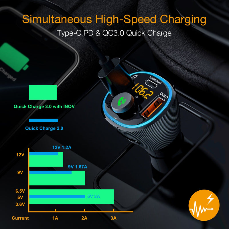 Load image into Gallery viewer, Rexing FM3 FM Transmitter Car Charger w/Bluetooth 5.0