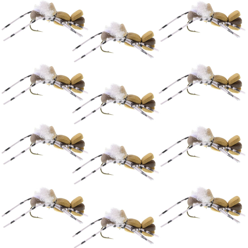 Load image into Gallery viewer, Fat Albert Tan Foam Body Grasshopper Fly - 1 Dozen Flies Hook Size 10