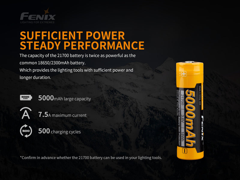 Load image into Gallery viewer, Fenix ARB-L21-5000 V2 Rechargeable 21700 Rechargeable Battery