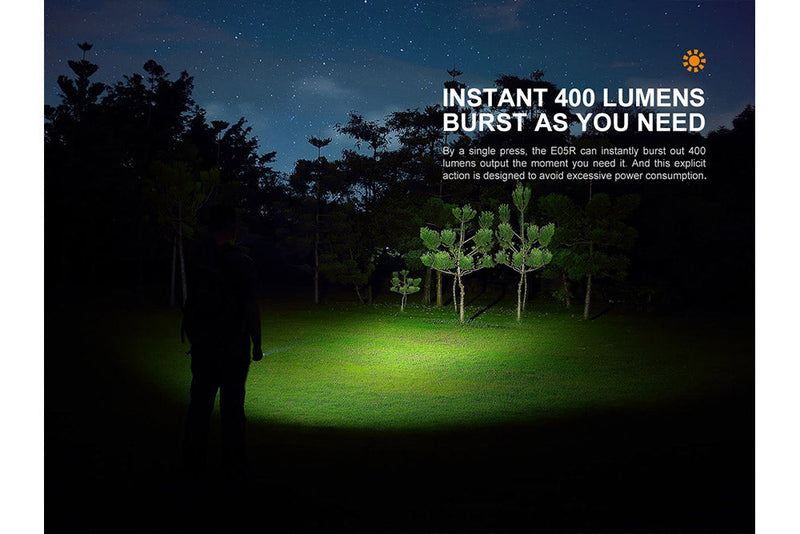 Load image into Gallery viewer, Fenix E05R Mini Keychain LED Flashlight - 400 Lumens