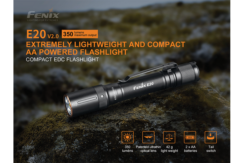 Load image into Gallery viewer, Fenix E20 V2.0 EDC Flashlight - 350 Lumens
