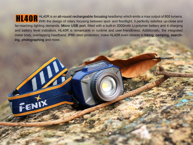 Load image into Gallery viewer, Fenix HL40R Focusable USB Rechargeable LED Headlamp