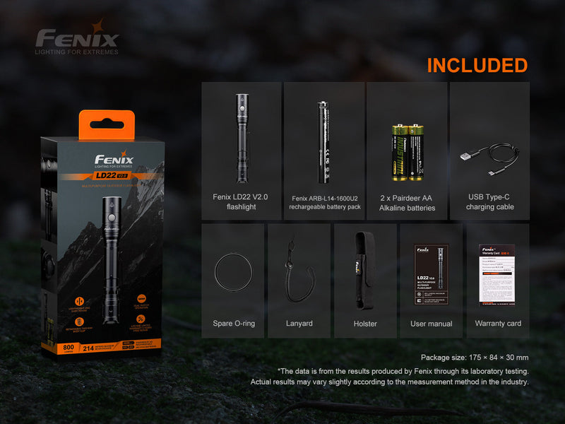 Load image into Gallery viewer, Fenix LD22 V2 Compact LED Flashlight - 800 Lumens