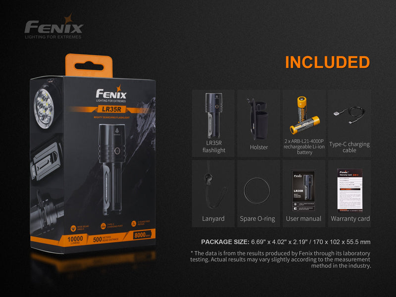 Load image into Gallery viewer, Fenix LR35R Rechargeable LED Flashlight - 10,000 Lumens
