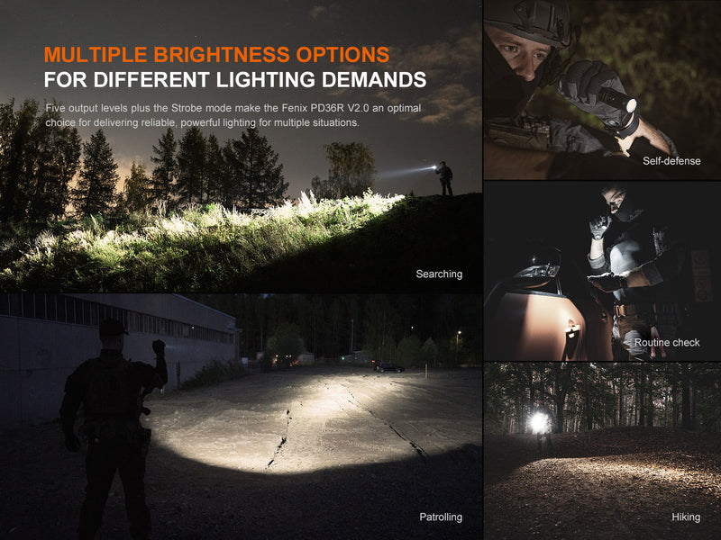 Load image into Gallery viewer, Fenix PD36R V2 Compact Rechargeable Tactical Flashlight - 1700 Lumens