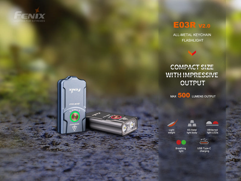 Load image into Gallery viewer, Fenix E03R V2 Keychain Flashlight