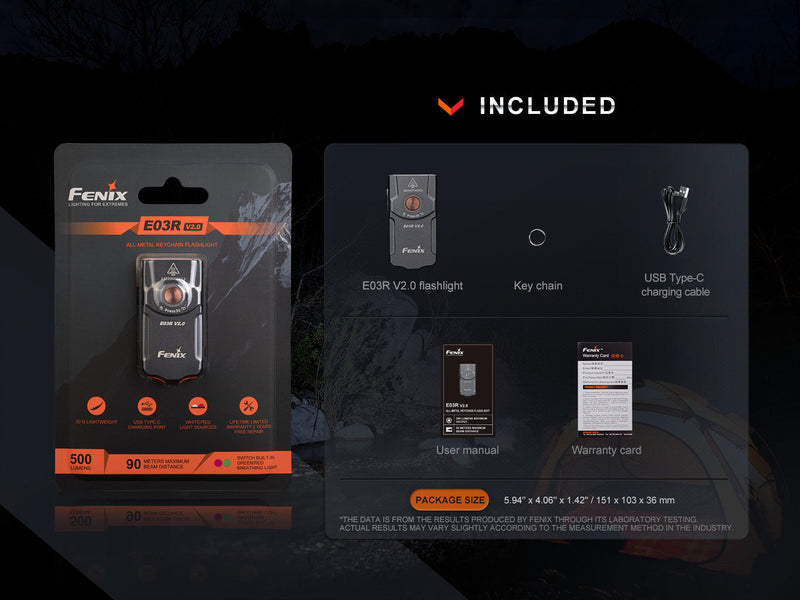 Load image into Gallery viewer, Fenix E03R V2 Keychain Flashlight
