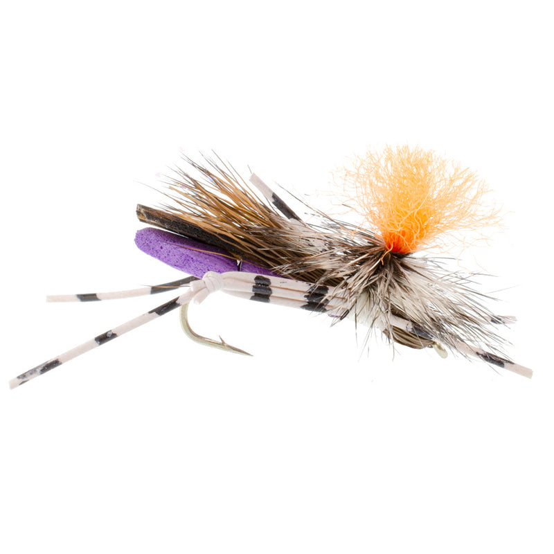 Load image into Gallery viewer, Feth Hopper Purple - Foam Grasshopper Fly Pattern - 12 Flies Hook Size 10