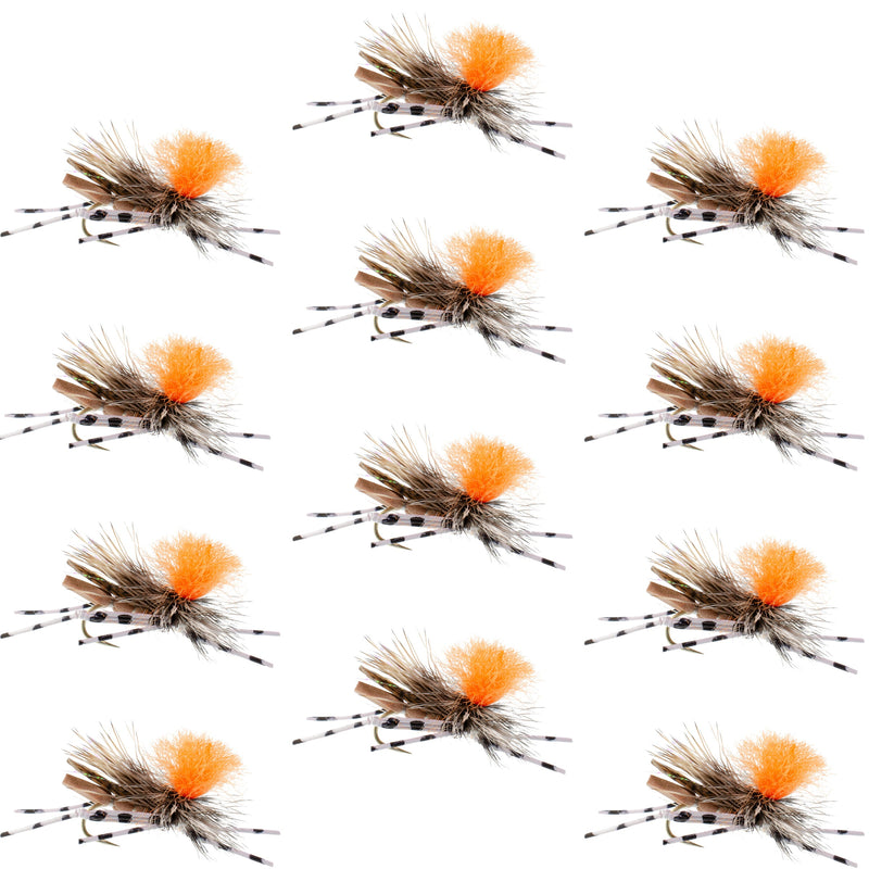Load image into Gallery viewer, Feth Hopper Tan - Foam Grasshopper Fly Pattern - 1 Dozen Flies Hook Size 10