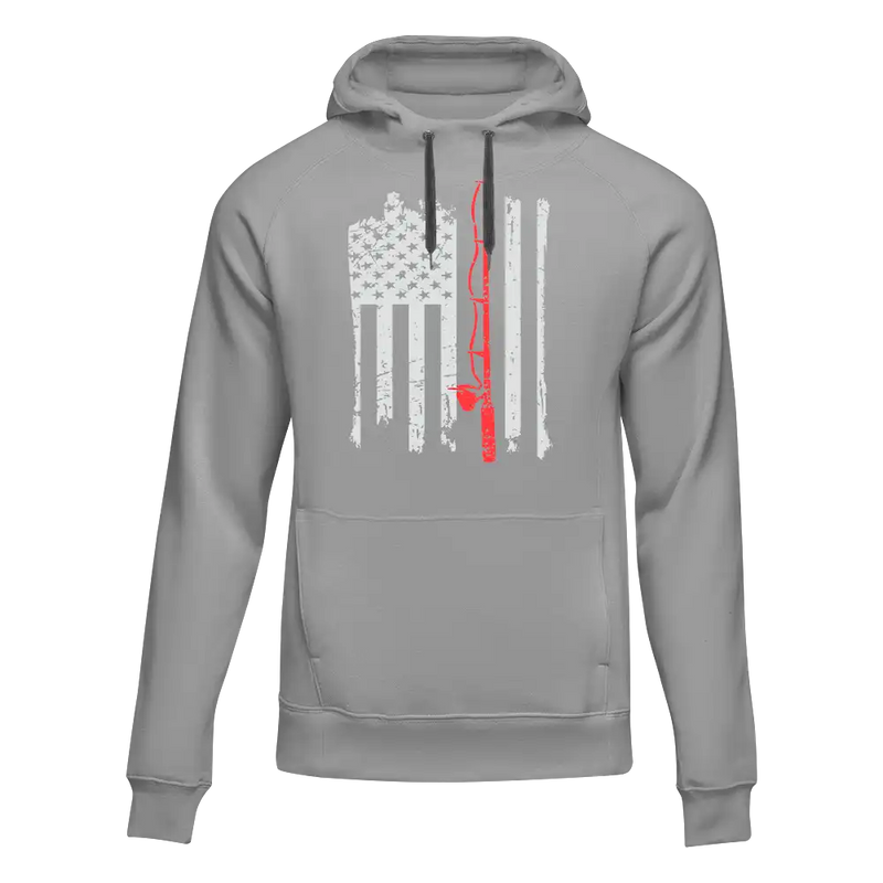 Load image into Gallery viewer, Fishing Rod American Flag Unisex Hoodie