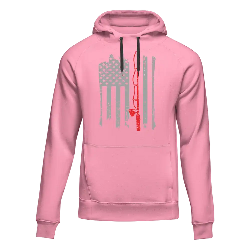 Load image into Gallery viewer, Fishing Rod American Flag Unisex Hoodie