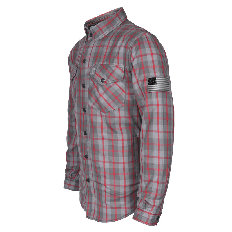 Load image into Gallery viewer, Protective Flannel Shirt - Grey and Red Stripes