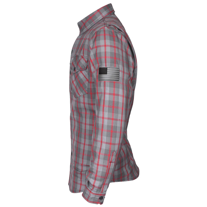 Load image into Gallery viewer, Protective Flannel Shirt - Grey and Red Stripes