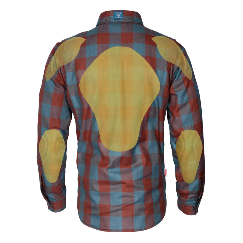 Load image into Gallery viewer, Protective Flannel Shirt - Light Brown and Teal Checkered